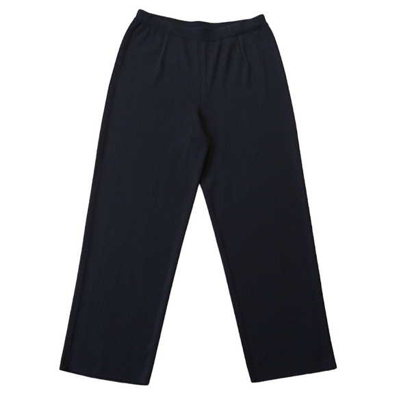 Exclusively Misook Black High Rise Knit Pull On Pants Straight Leg Classic - Picture 1 of 9